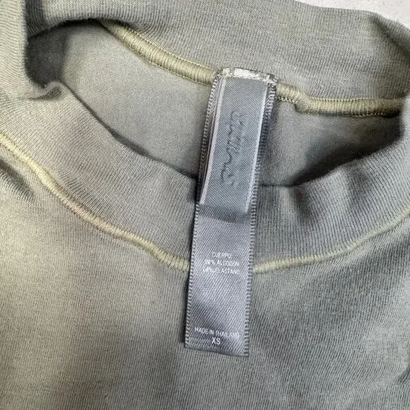 SKIMS Olive Green Cotton Tank Top Women's XS Minimalist Luxury Clean Loungewear - Picture 11 of 15